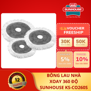 Bông lau nhà xoay 360 ĐỘ THAY THẾ SUNHOUSE KS-CO260S thấm hút tốt tiết diện lớn - Chính hãng