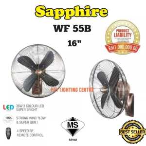 SAPPHIRE Decorative Wall Fan 3 Speeds Remote Control