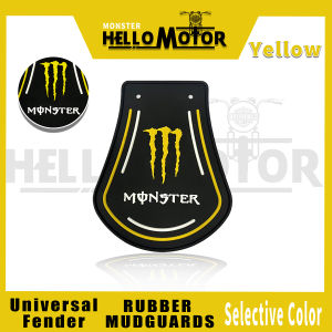 HelloMotor 1Pcs Universal Rubber Mudguard Rear and Front Mud Guard Fenders extensions Motorcycle MONSTER