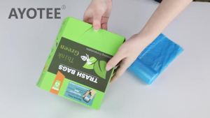 Túi rác nhỏ túi rác phân hủy sinh học AYOTEE 4-6 gallon túi rác 4 gallon túi sinh học không mùi chống rò rỉ túi lót thùng rác túi rác phòng tắm túi compost (100 cái màu xanh)