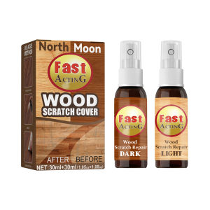 North Moon ซ่อมแซมตัวนำข่อพื้นไม้แพ็คแบบผสม60มล. งานประดิษฐ์ทำมือพ่นสีสำหรับพื้นเฟอร์นิเจอร์รอยปรับปรุงของใช้ในครัวเรือนพื้นไม้ของแสงพระจันทร์เหนือซ่อมแซมตัวนำซ่อมแซมสีพื้นเฟอร์นิเจอร์ซ่อมแซม