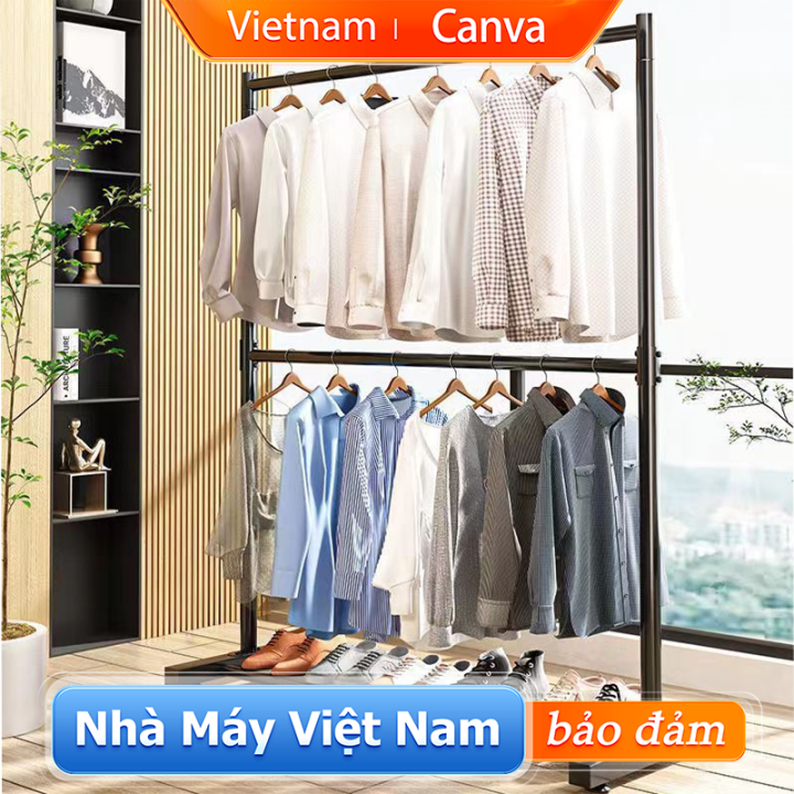 CANVA Kệ Treo Quần Áo 2 tầng Giá treo quần áo kệ đựng đồ phòng ngủ Tiết ...