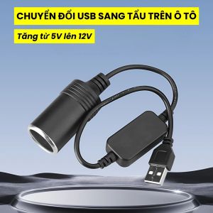 Dây USB Chuyển Đổi Đẩu Cắm Tẩu Sạc Ô Tô 5V sang 12V Dùng Cho Camera Hành Trình GPS Máy lọc khí Bộ Chuyển Đổi Tẩu Cho