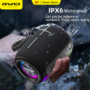 Awei Y526 Portable TWS Wireless Bluetooth Speaker Built in Mic Heavy Bass Stereo Sound IPX6 Waterproof 12H Playtime Speakers Outdoor Support TF Card Aux