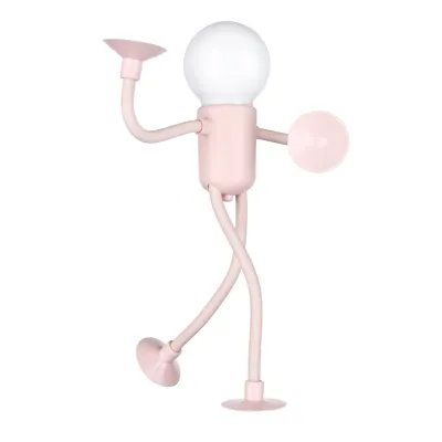 LED Bedside Lamp Changeable Shape Funny Night Light with Suction Cup Soft Glow DIY Shape Cute Light Bulb Man Mini Night Light