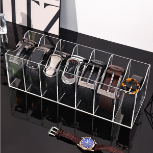 【HOT】Acrylic Belt Storage Box Multifunctional Belt Tie Scarf Transparent Storage Box Partition DisplayBox