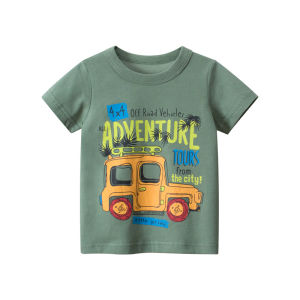 Áo thun bé trai tay ngắn hãng 27KIDS in chữ HERO chất cotton mềm mịn AT6