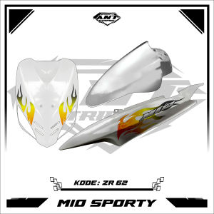 Striping Stiker Yamaha Mio Sporty - Stiker Bahan Transparan Semifull Motif APII kode ZR 62