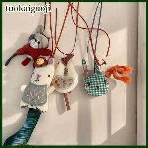 tuokaiguoji Cute Fabric Animal Doll Necklace Women Girls Necklace Cartoon Duck Bear Rabbit Pendant Lanyard Cloth Hanging Ornament Gift