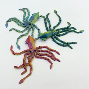 NOBLELYN Movable Joints 3D Printed Model Toy Action Figures Ornament Squid Model Octopus Model For Kids Gift