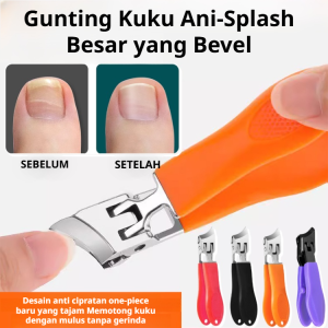 Gunting Kuku Miring Pemotong Kuku Kaki Gunting Kuku dengan Penjepit Kuku yang Tertanam Pemotong Kuku Anti Cipratan Peralatan Manikur Gunting Kuku Esensial untuk Kulit Keras dan Cantengan