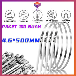 (100 Pcs ) Kabel Ties Stainless Tali Besi Anti Karat 304 / Cable Ties ikat besi Kabel Tis Steel Metal Tie lock / Klem Pengikat Pipa Knalpot