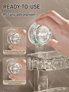 huowa Wallmounted suction cup storage rack for bathroom Suction Cup Glacier Wall Mounted No-Punch Shelf