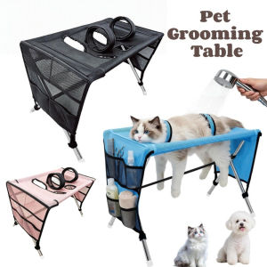 Foldable Pet Grooming Table with Storage Bag Small Pets Portable Bath Hammock Free Hands