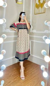 Midi Dress Rayon Arken Premium Kekinian / Dres Midi Viral Terbaru
