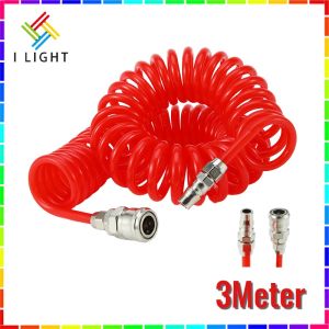 （Fast delivery） Air Compressor Hose PU Red Spring Tube Pneumatic Hose 3Meter /6Meter /12Meter