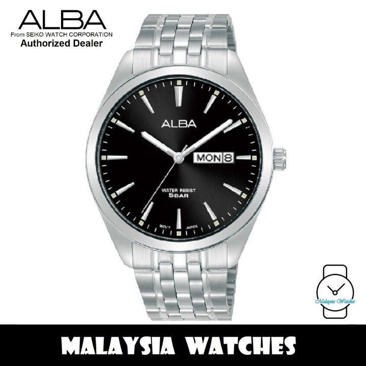 ALBA AJ6179X Quartz Black Dial Mineral Crystal Glass
