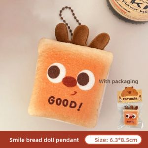 YUDESHUI Dễ thương dây chuyền búp bê ăn uống hài hước Món tráng miệng Đồ nhồi bông Móc khóa búp bê bánh mì Phim hoạt hình Trang trí ba lô Cô gái