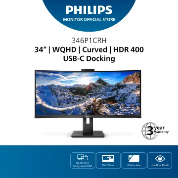 Philips 346P1CRH 34 USB C Docking 100Hz WQHD Web Cam Multi View KVM Adaptive Sync Lazada Singapore