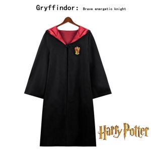 7Pcs set Harry Potter Cosplay Costume Set for Kids&Adult Halloween Party Cosplay Clothes Scarf Tie Magic Stick Dress Up School Stage Childrens Day Performances Xmas Party Cosplay
