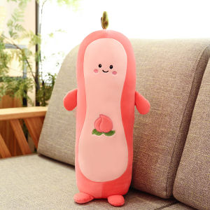 GỐI ÔM NGỦ CHO BÉ MẪU GIÁO HÌNH TRÁI ĐÀO DÀI VẢI MINISO CO GIÃN SIÊU MỀM