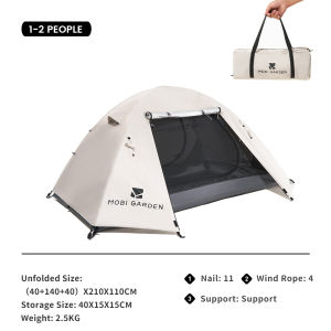MOBI GARDEN Camping Backpacking Tent Waterproof Rainproof Hiking Silver Coated Sun Protection Easy Set Up