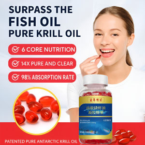 ✨ Shrimp Oil Capsules / Antarctic Krill Oil Capsules / Healthy Vascular Supplement / Natural Omega 3 / Heart Support / Premium Marine Oil [Give You Healthy Blood Vessels in 15 Days] Antarctic Krill Oil Capsules