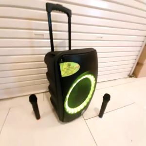 SPEAKER PORTABLE 3R 12 INCH GOAL 12 KARAOKE YOUTUBE 2 MIC WIRELESS