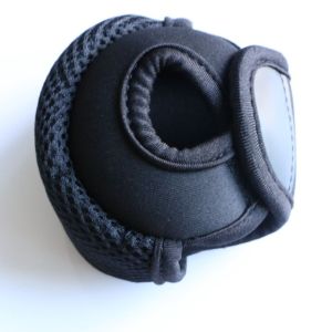 JING Water Drop Shape Fishing Reel Bag Black Color Elastic Material Lure Protective Cover Durable Durable Construction Rod Reel Bag Fishing Gear Storage