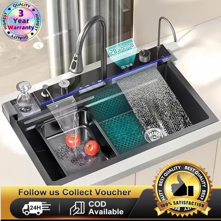 Kitchen Sink 304 Stainless Steel Nano Raindance Waterfall Sink Hoe - View #8