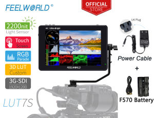 FEELWORLD LUT7S 7นิ้ว2200Nits 3D LUT หน้าจอสัมผัสกล้อง DSLR Field Monitor 3G-SDI 4K HDMI อินพุตเอาต์พุต1920X1200 IPS แผง