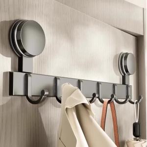 xpkQ Metal Movable Door Wall Clothes Hangers Sucker Hook Solid Color Toilet Hangers Strong Load-bearing Modern Simple Home Decor 2B5Z7