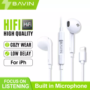 Compatible for Type-C / 3.5mm Jack / iPhone BAVIN HX833 Wired Earphones Rich Audio Bass High Sound Quality Universally