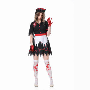 Foreign trade export halloween thriller horror bloody nurse cosplay zombie devil party costume wholesale