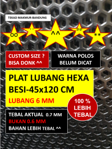 Plat Hexagonal - 45x120 - Plat Perforated - Plat Pintu Pagar