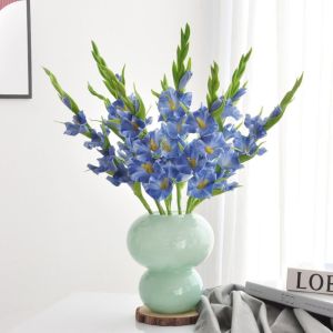 UMBRAULI Cảm ứng thật Cành gladiolus nhân tạo Nghệ thuật hoa Thủ công Hoa gladiolus mô phỏng Trang trí bình hoa Tự làm PU Hoa giả Trang trí tiệc ngày lễ