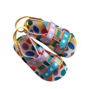 2022 Official Store Melissa Mini shoes Magic buckle rainbow graffiti childrens shoes child sandals boys and girls sandals