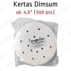 Kertas Dimsum 45" inch Dragon Pack isi 500 pcs Alas Dimsum Paper 115 cm Klakat 15 cm Putih White Lubang 45 4.5"