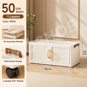 MOSHOE Foldable Storage Cabinet Plastic Wardrobe Storage Box Multipurpose Durabox for Kitchen Bedroom Bathroom