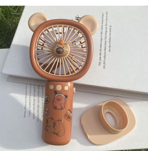 FYHL0778 Kipas Angin Mini Karakter Capybara Mini Fan USB Bisa Di Genggam Dan Duduk