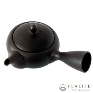 Black Tokoname Teapot 240ml | Tokoname ware Kyusu | Yokode handle teapot for Japanese Loose Leaf Tea