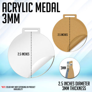 FMP 10pcs Blank Acrylic Medal 3mm Thick Laser Cut Clear Transparent Acrylic Medal