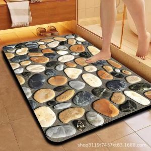 Local SG Ready Stock 3D Visual Anti Slip Bath Mat Super Quick Absorbent Washable Floor Rug for Bathroom Shower Kitchen Entrance Door