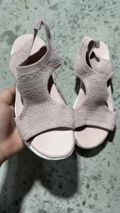 In-Stock WomenS Sandals 2025 Autumn-Summer Style Mesh Thick-Soled Slip-On Peep-Toe Casual Sports Large Size WomenS Shoes
