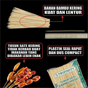 Tusuk Sate Bambu Panda Import Halus Bersih Per Pack Panjang 20cm Ayam Sosis Murah
