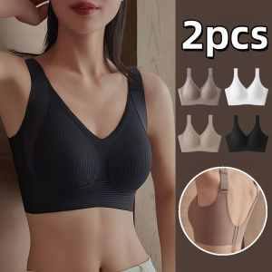 2pcs Push Up Bra Full Cup Seamless Bra 0.2cm Thin BCD Cup Soft Support Non-wired Comfortable Push Up Bra