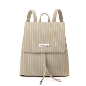 GStar Korean Niche Striped Small Bagpack Ladies Backpack Drawstring Bag High Quality Rucksack Urban Fashion Daypack Lightweight School Bag British Style Vintage Backpack for Teenagers
