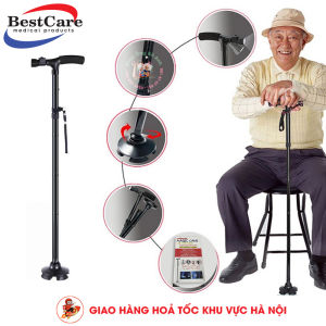 Gậy chống / Gậy Batoong thương hiệu BestCare Chính Hãng cho người già 2in1 gậy chống trượt gậy batoong kết hợp đèn pin chiếu sáng
