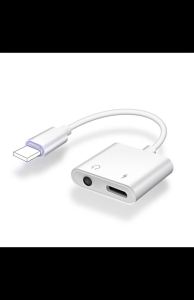 2 In 1 Audio Adapter For 11 12 Pro Max xXS Aux Jack Headset Lighting 3.5mm To Headphone Splitter Charging Earphone Cable