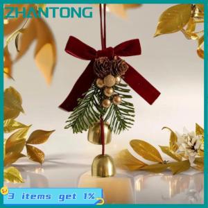ZHANTONG Butterfly Knot Pinecone Bell Hanging Ornament Wall Car Gate Xmas Tree Pendant Ornament Home Christmas Tree New Year Decoration
